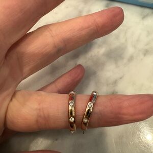 kate spade Gold-Tone Hoop Earrings with Clear Crystals